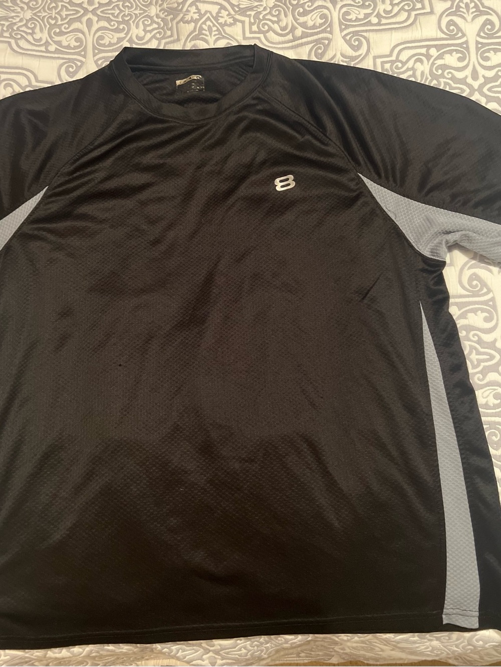 Everlast Quick-Dry Athletic Workout T-Shirt Black & Gray
